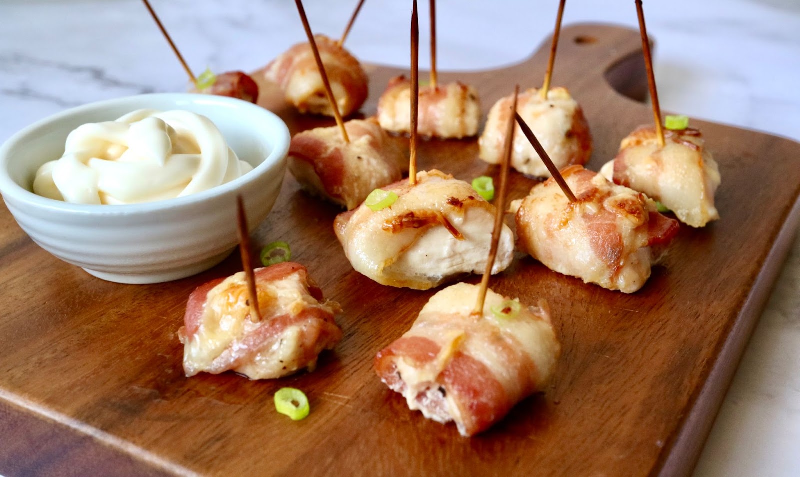 cooked bacon chicken bites