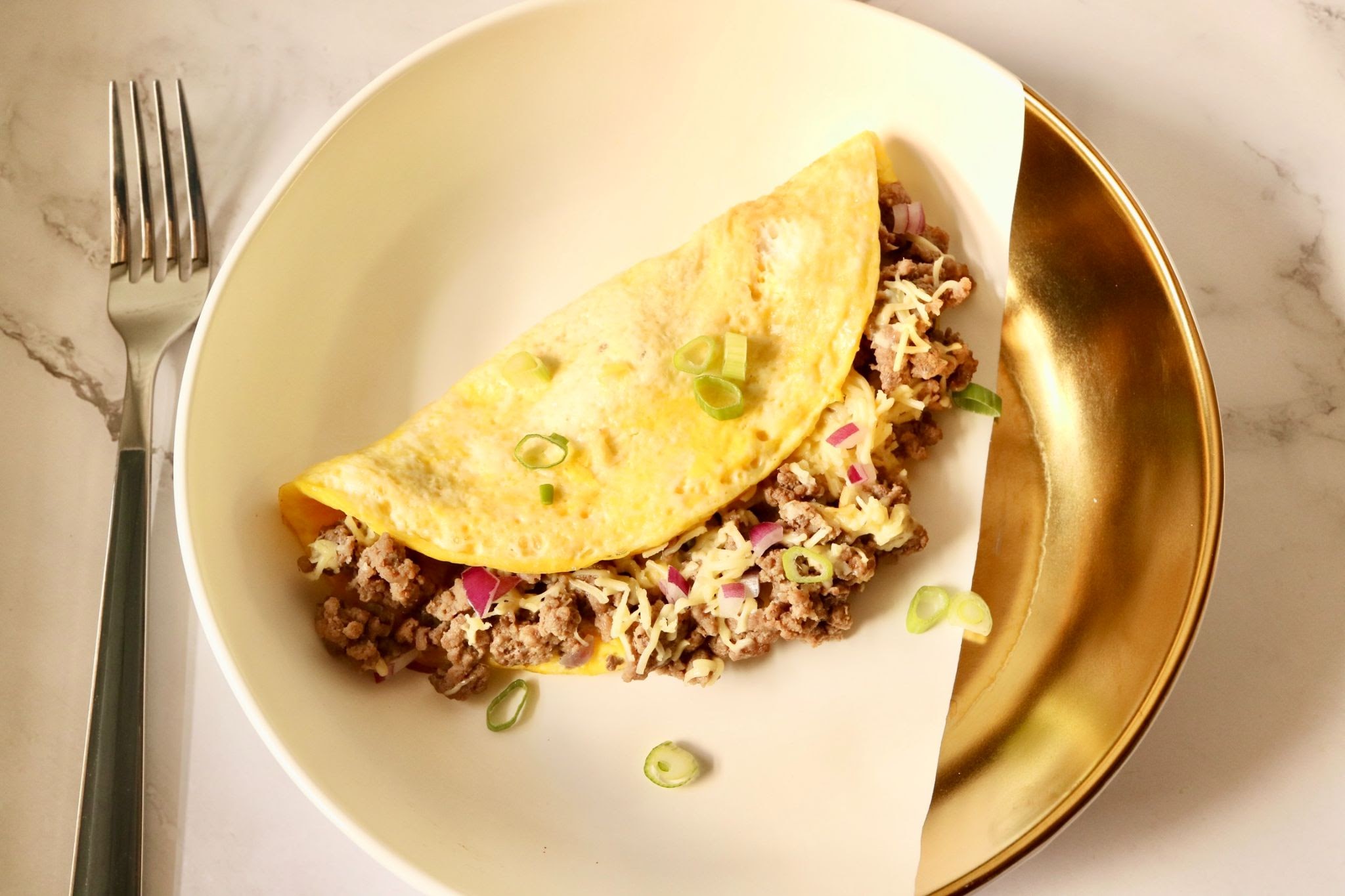 ground beef omelette cover